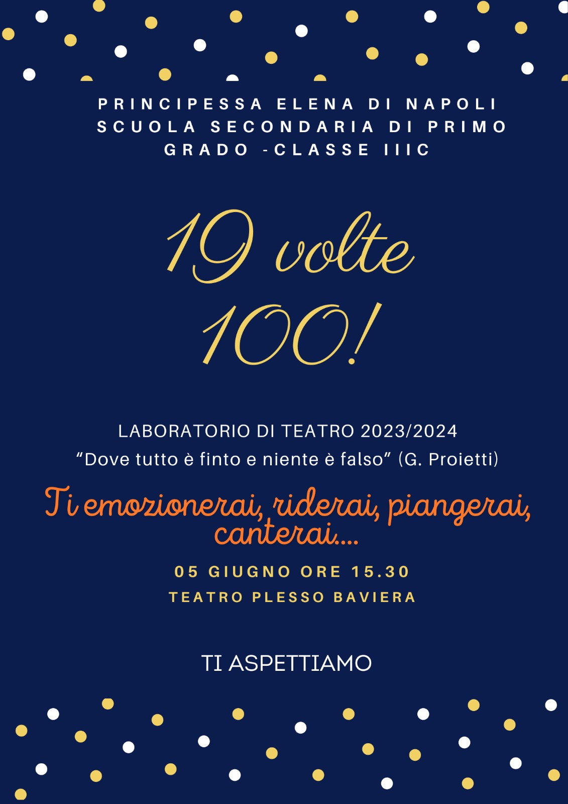 Spettacolo Scolastico “19 volte 100” del 05/06/2024