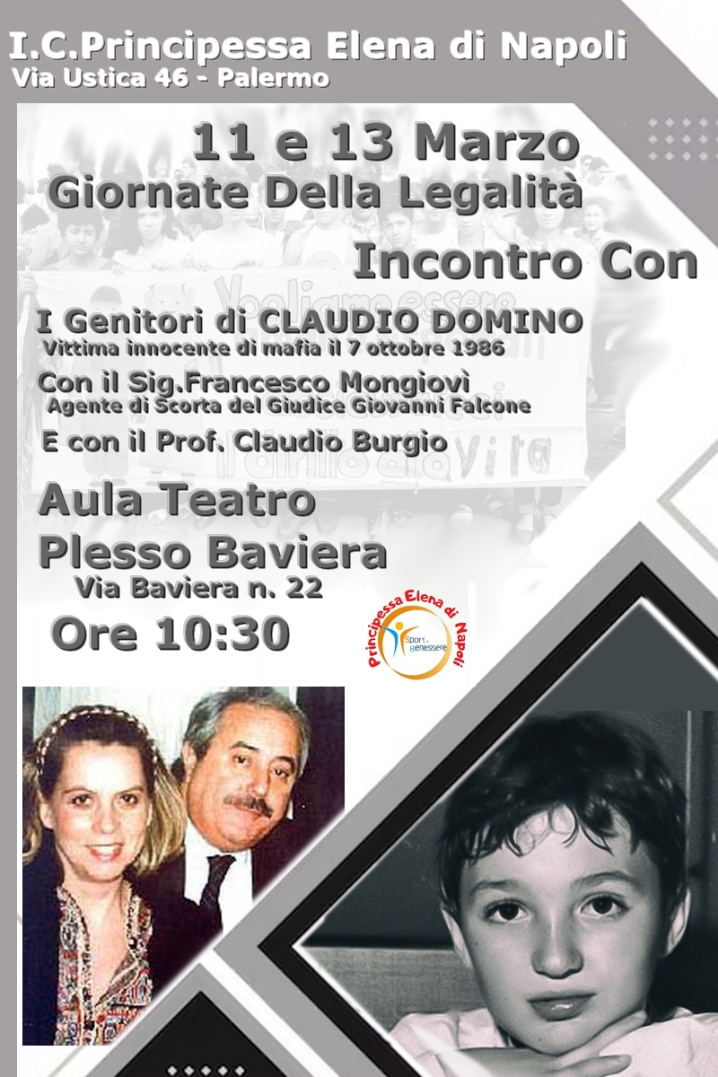 Giornate della legalità 11 e 13 Marzo Incontro con i genitori di Claudio Domino e con Francesco Mongiovì